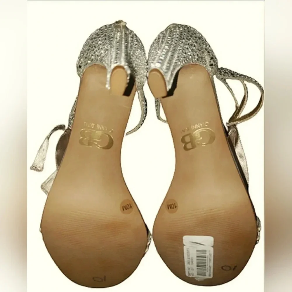 Sexy Gold Wedding Guest 10 Bling Formal Rinestone Sparkling Events Sandals New